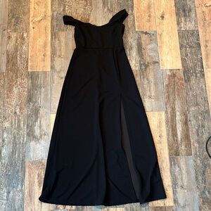 Black Off-Shoulder Evening Dress